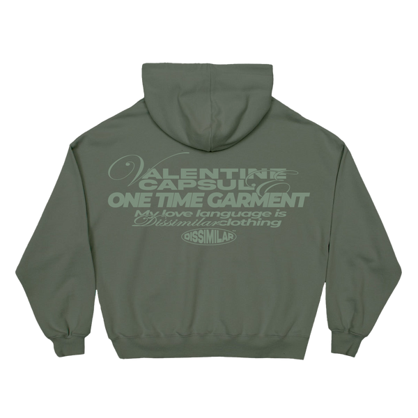 Dissimilar Hoodie Valentine Day Military Green