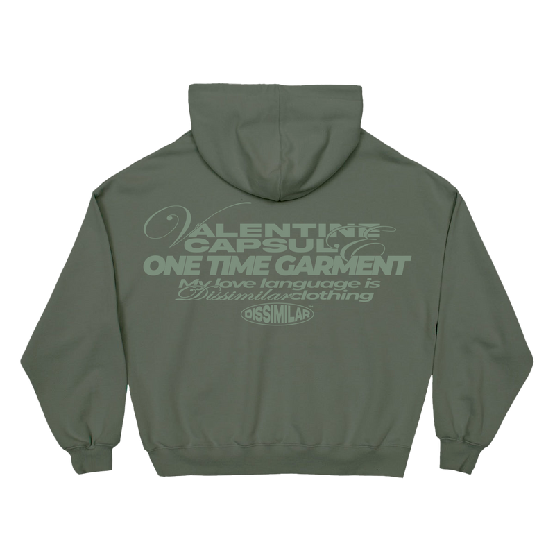 Dissimilar Hoodie Valentine Day Military Green